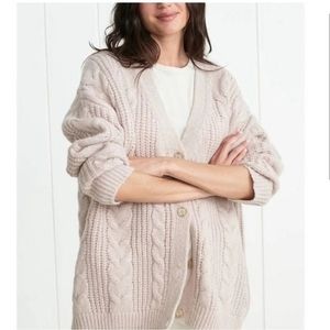 Jenni kayne WOOL & ALPACA CABLE COCOON CARDIGAN IN BLUSH